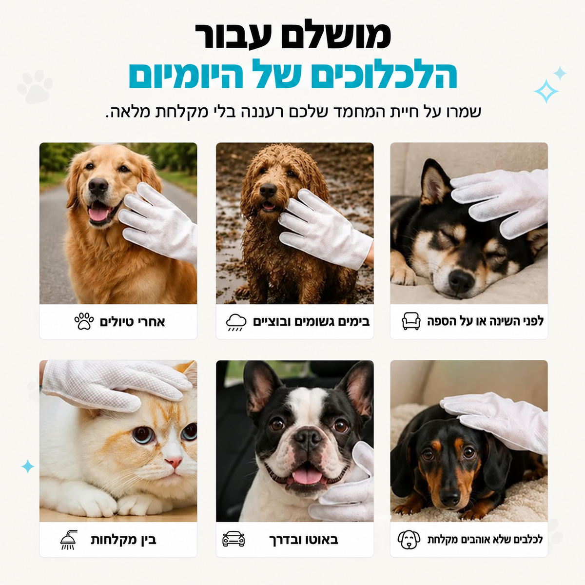 כפפות טיפוח - Mishka Pro